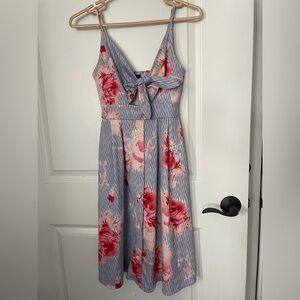 Fancyinn Blue and Pink Floral Mini Dress